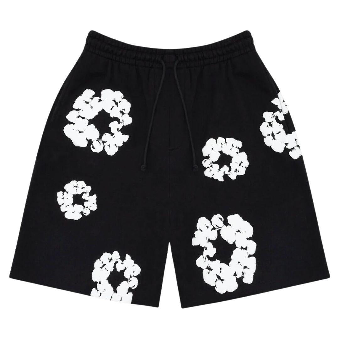 DENIM TEARS COTTON WREATH SWEATSHORTS BLACK – ONE OF A KIND