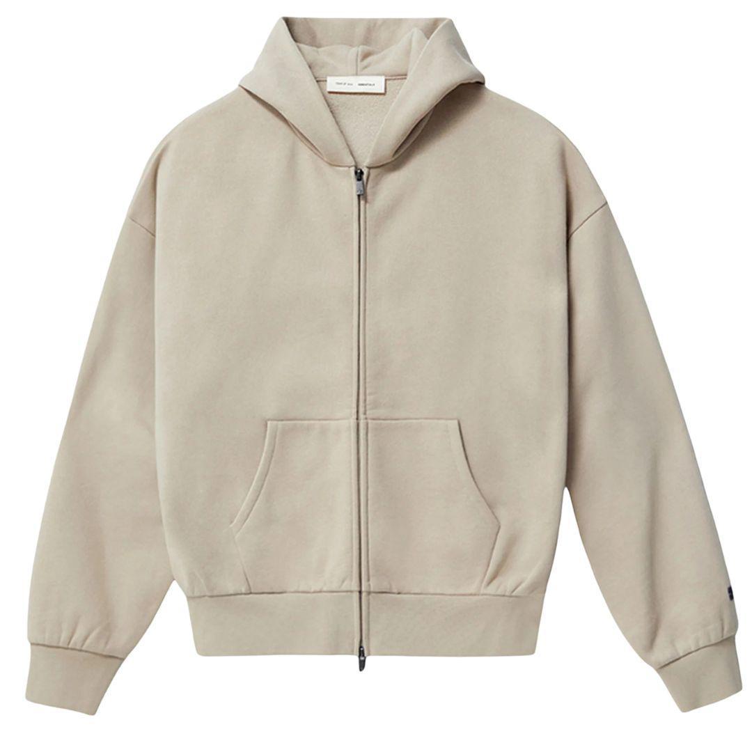 ESSENTIALS FOG CLASSIC FIT ZIP UP HOODIE TIMBER SS25 – ONE OF A KIND