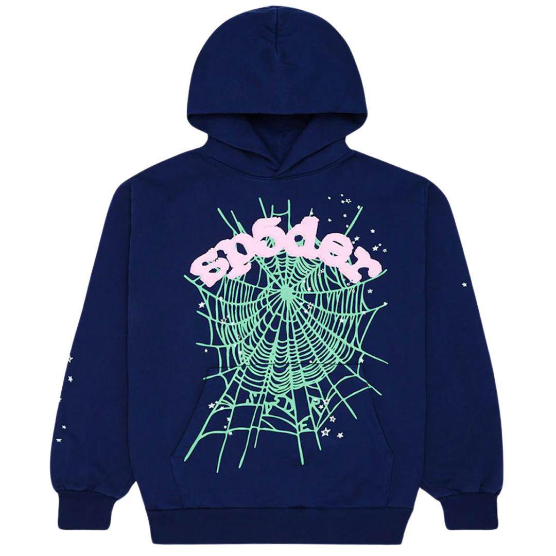 SP5DER OG WEB HOODIE NAVY/PINK – ONE OF A KIND
