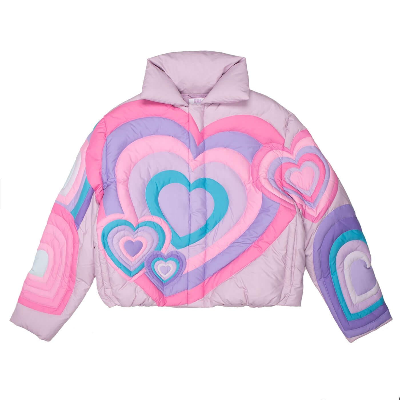 ERL PINK PUFFER HEARTS JACKET
