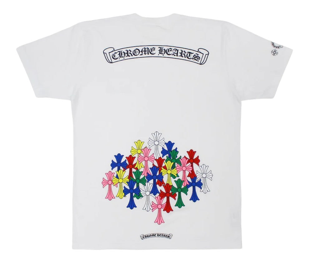 CHROME HEARTS MULTICOLOR SCRIPT CROSS T-SHIRT WHITE – ONE OF A KIND