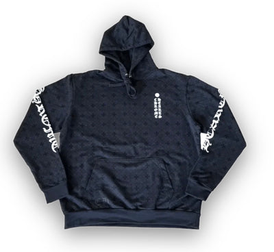 CHROME HEARTS ALL OVER PRINT HOODIE NAVY