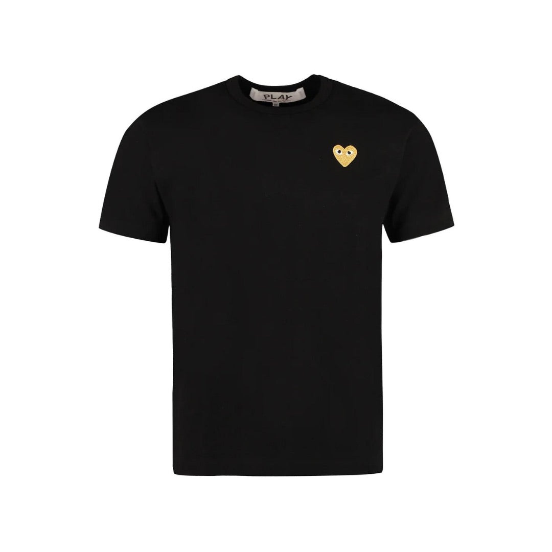 COMME DES GARÇONS PLAY GOLD EMBLEM T-SHIRT BLACK (W) – ONE OF A KIND