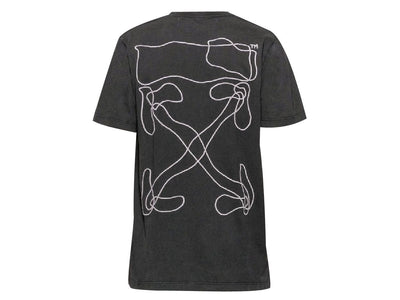 OFF WHITE CLOTHING OFF-WHITE ABSTRACT ARROWS EMBROIDERED T-SHIRT NOIR