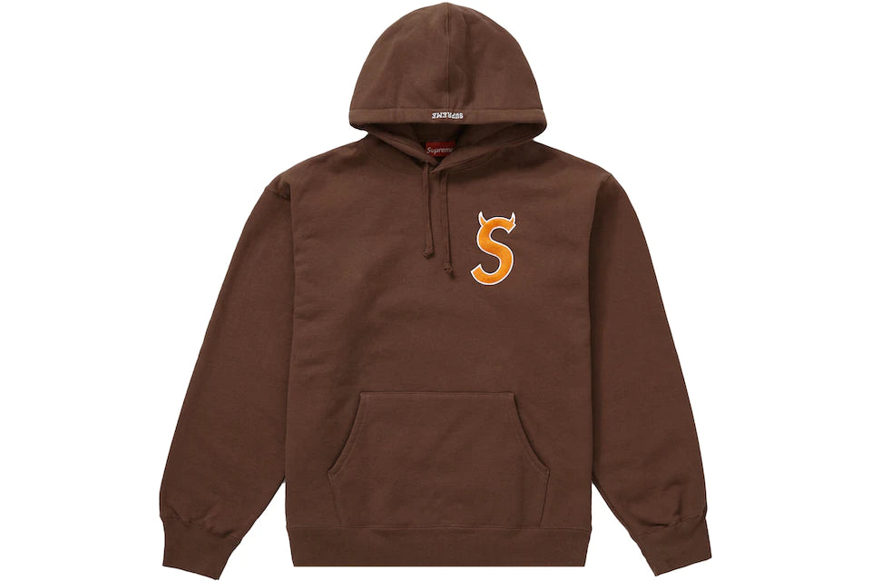 SUPREME S LOGO HOODED SWEATSHIRT BROWN FW22 – ONE OF A KIND