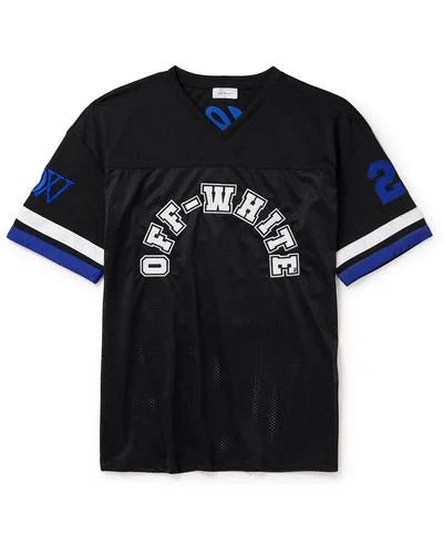 OFF WHITE FOOTBALL MESH T-SHIRT BLACK