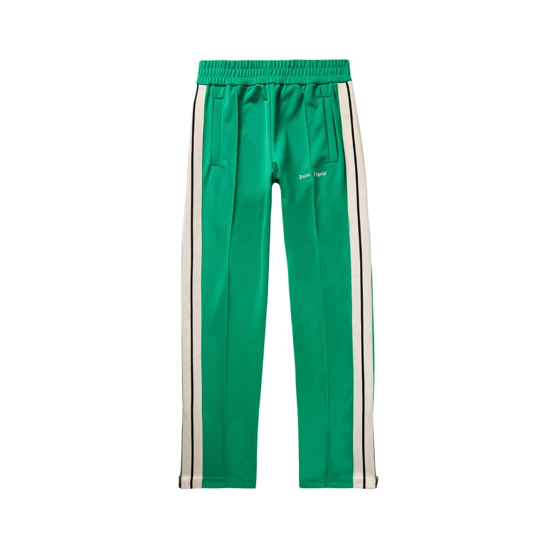 PALM ANGELS CLASSIC TRACK PANTS GREEN / OFF WHITE