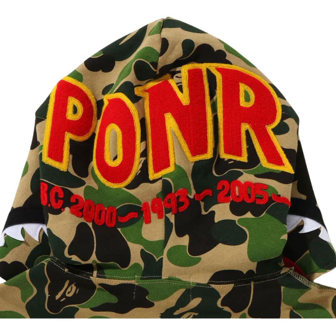 BAPE ABC CAMO PONR SHARK FULL ZIP HOODIE GREEN – ONE OF A KIND