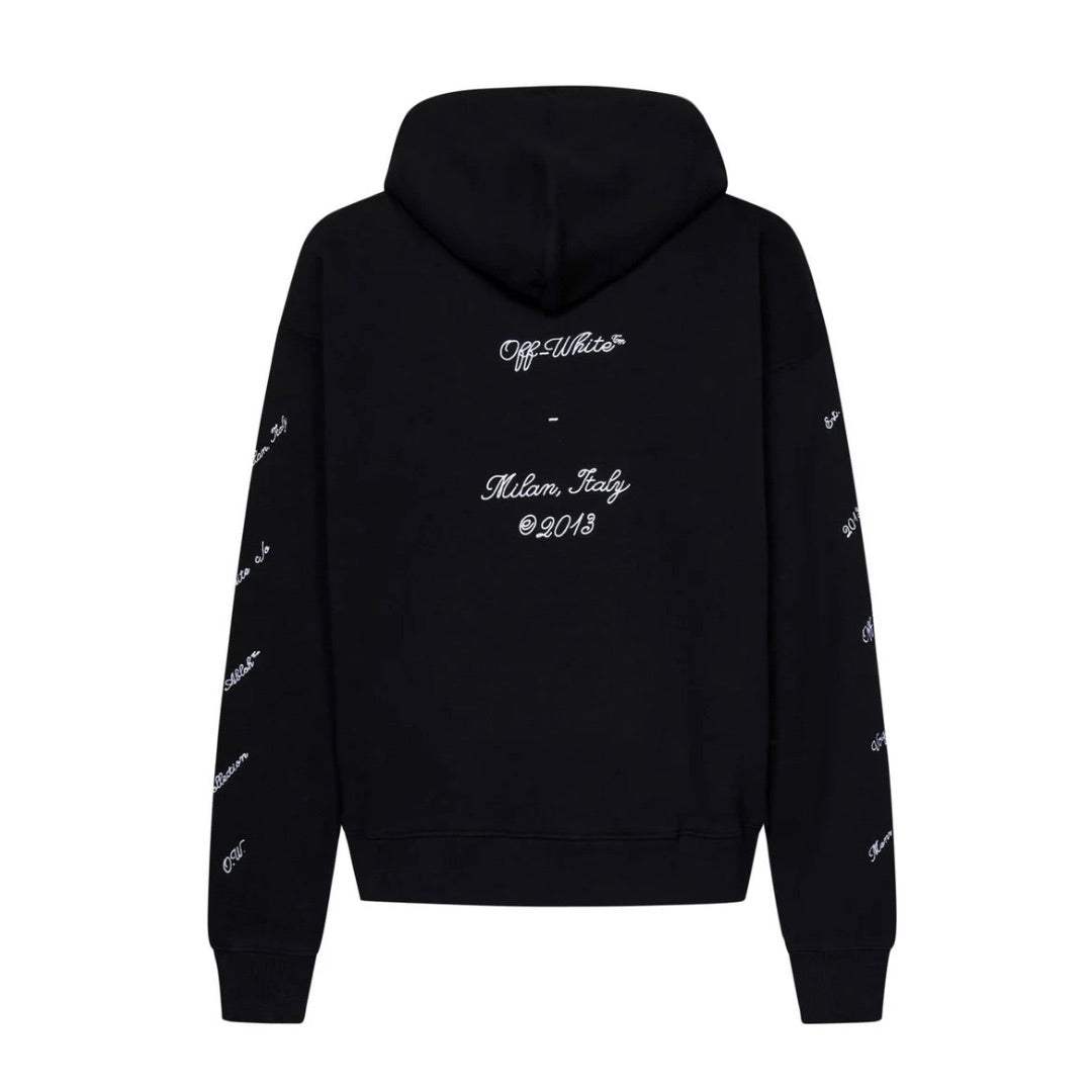 OFF WHITE 23 SKATE HOODIE BLACK