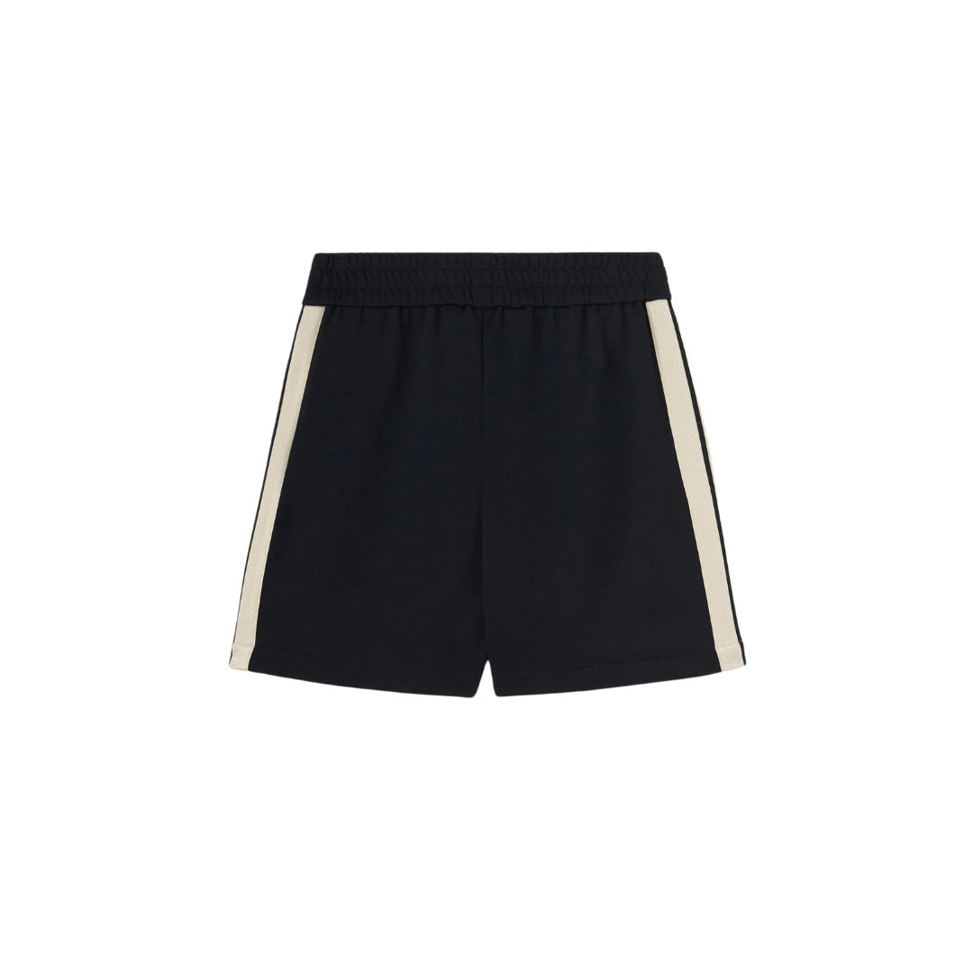 PALM ANGLES STRIPPED TRACK SHORTS BLACK / OFF WHITE