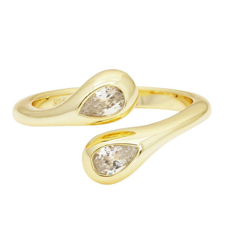 TWIN FLAME CZ RING GOLD