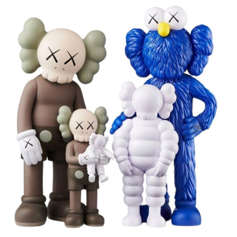 KAWS FAMILY VINYL FIGURES BROWN/BLUE/WHITE