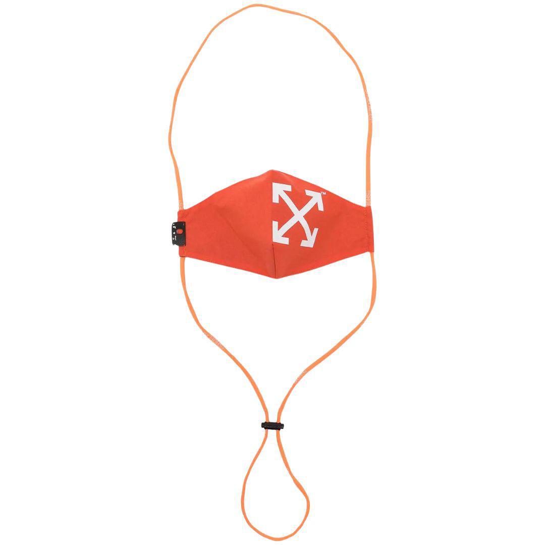 OFF WHITE ARROWS PRINT FACE MASK ORANGE