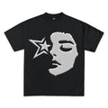 WEARICY CLOTHING STARLIT FACE GRAPHIC T-SHIRT BLACK