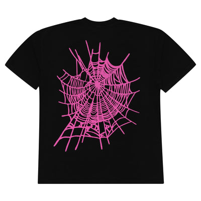 SP5DER WORLD WIDE WEB T-SHIRT BLACK/PURPLE