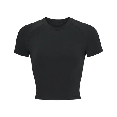 SKIMS NEW VINTAGE CROPPED RAGLAN T-SHIRT ONYX
