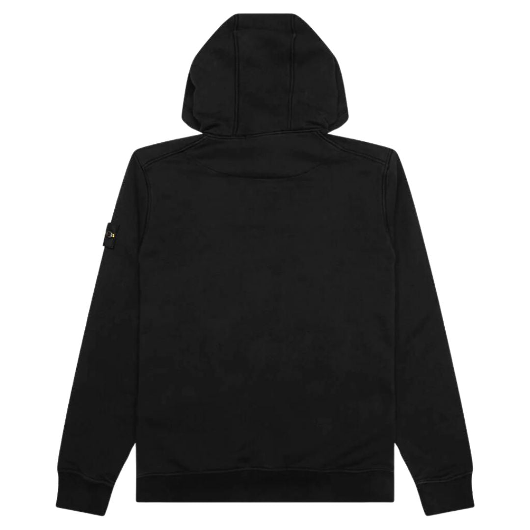 STONE ISLAND LOGO PATCH HOODIE BLACK