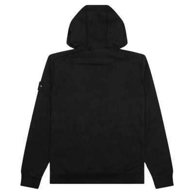 STONE ISLAND LOGO PATCH HOODIE BLACK
