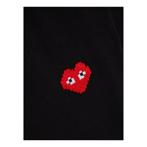COMME DES GARÇONS GLITCH HEART LOGO BLACK / RED