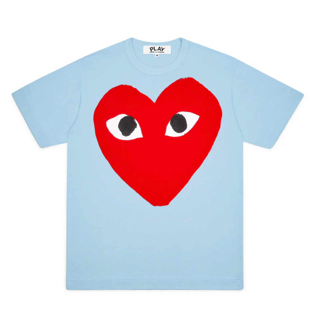 COMME DES GARÇON PLAY BIG HEART LOGO T-SHIRT BLUE – ONE OF A KIND