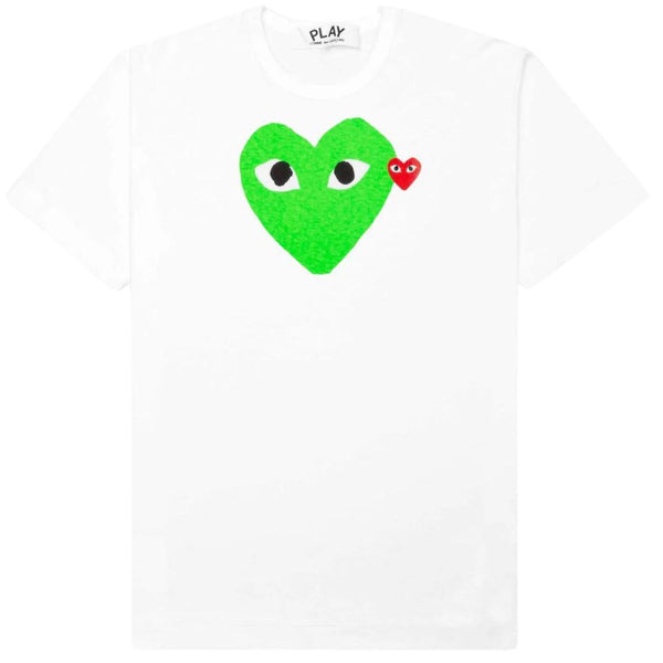 COMME DES GARÇONS PLAY GREEN HEART RED EMBLEM T-SHIRT WHITE – ONE