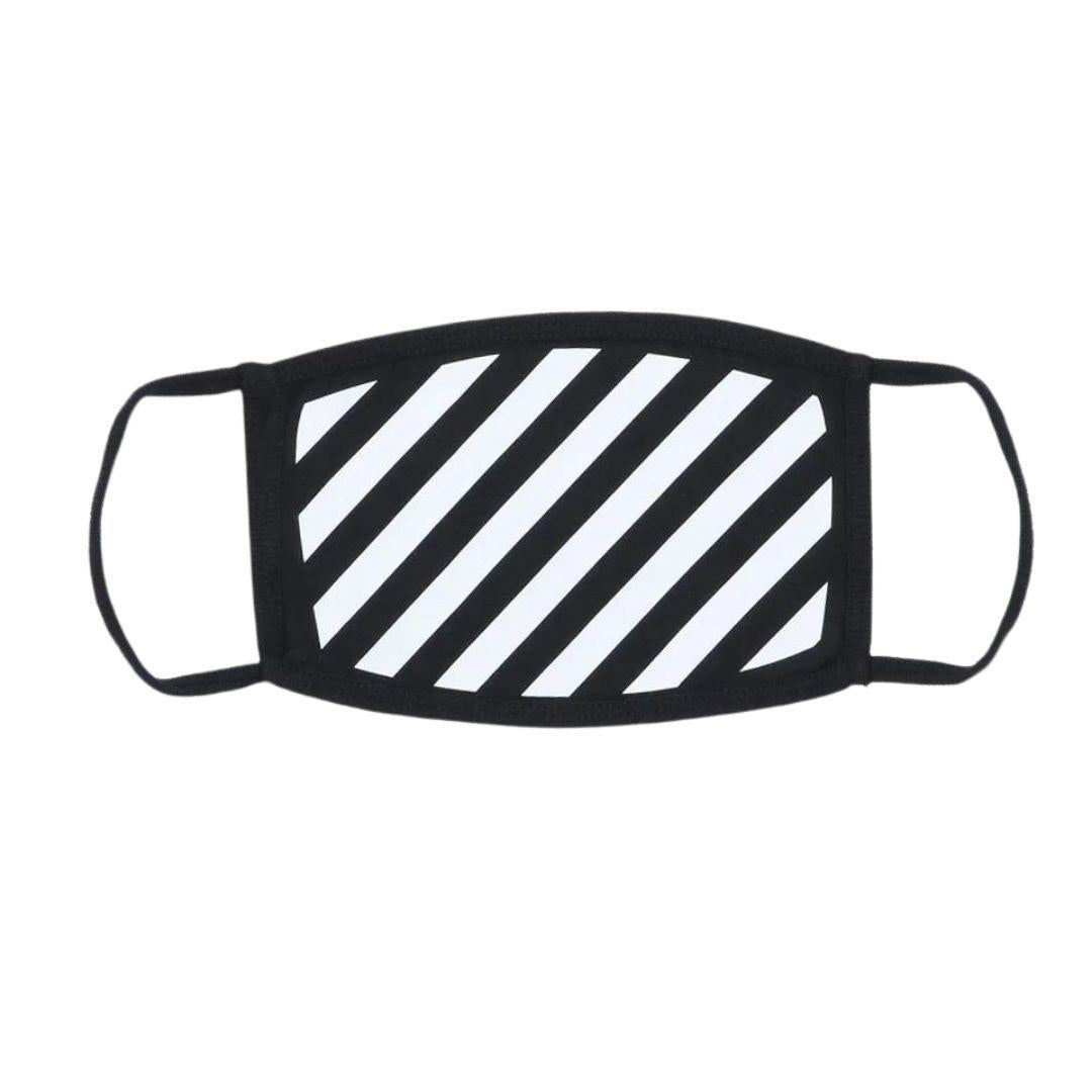 OFF WHITE DIAG PRINT FACE MASK BLACK