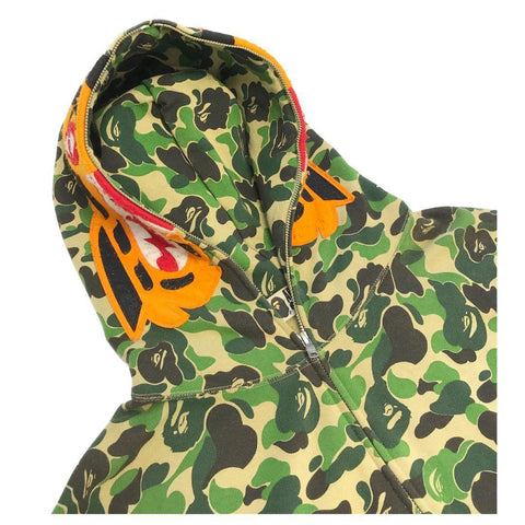 BAPE ABC CAMO TIGER FULL ZIP HOODIE GREEN