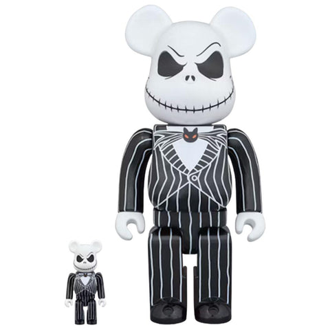 BEARBRICK X TIM BURTON'S THE NIGHTMARE BEFORE CHRISTMAS JACK SKELLINGTON 400% & 100% SET