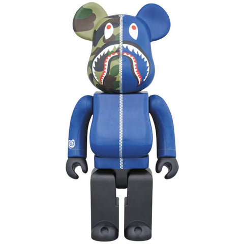 BEARBRICK X BAPE A BATHING APE 1ST CAMO SHARK BLUE 400%