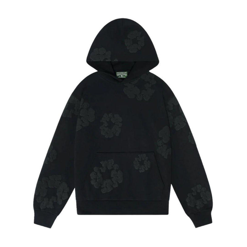 DENIM TEARS CLOTHING DENIM TEARS COTTON WREATH HOODIE MONOCHROME BLACK