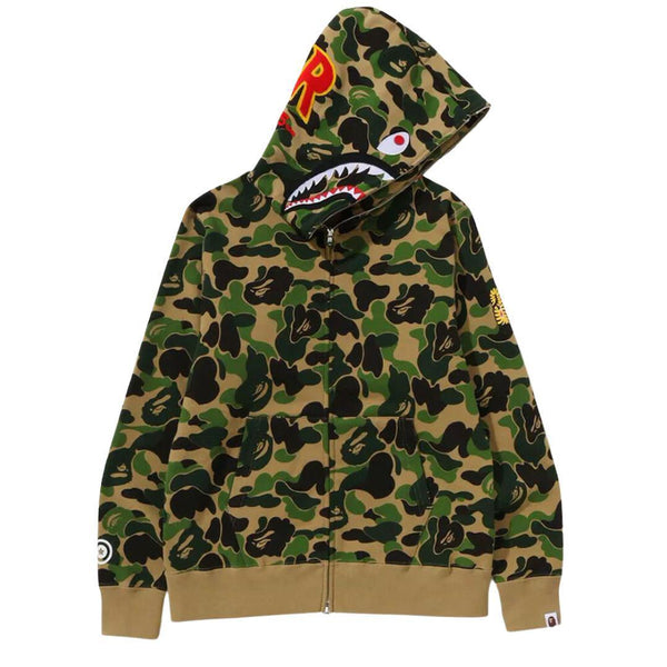 BAPE ABC CAMO PONR SHARK FULL ZIP HOODIE GREEN – ONE OF A KIND