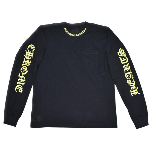 CHROME HEARTS NECK LOGO LONG SLEEVE BLACK YELLOW – ONE OF A KIND