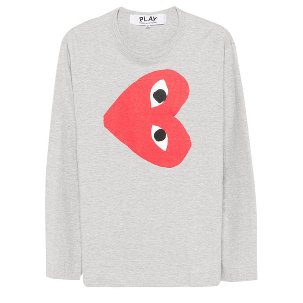 PLAY COMME des GARÇONS グレー L COMME DES GARÇONS PLAY SIDEWAYS HEART LONGSLEEVE GREY – ONE