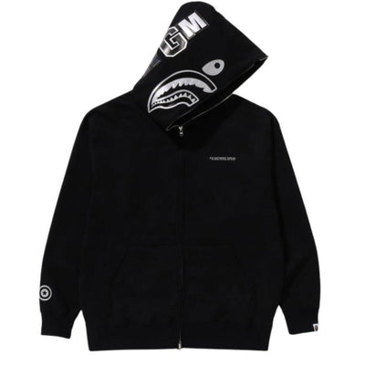 BAPE INK CAMO SHARK FULL ZIP HOODIE BLACK