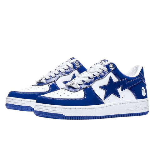 A BATHING APE BAPESTA PATENT WHITE/BLUE (2023)