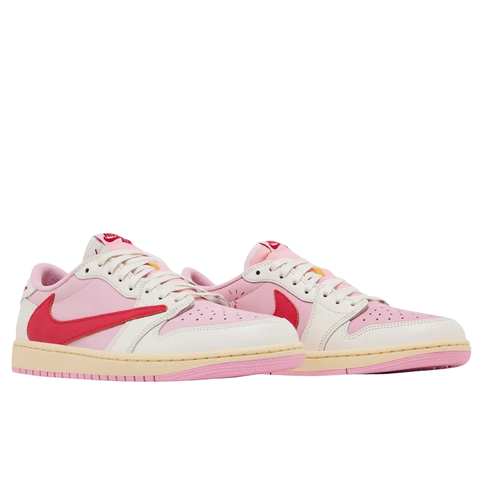 JORDAN SHOES JORDAN 1 RETRO LOW OG SP TRAVIS SCOTT "SAIL TROPICAL PINK"