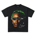 WEARICY CLOTHING YOUNG THUG GREEN GRAPHIC T-SHIRT BLACK