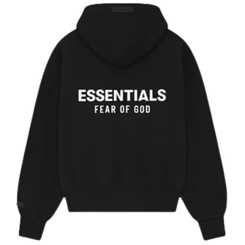 ESSENTIALS CLOTHING ESSENTIALS FOG CLASSIC FIT ZIP UP HOODIE JET BLACK SS25