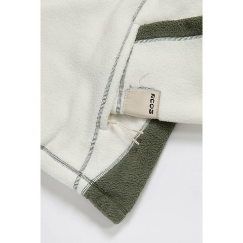 RCOS SHERPA FLEECE COLLARED JACKET OFF WHITE/GREEN