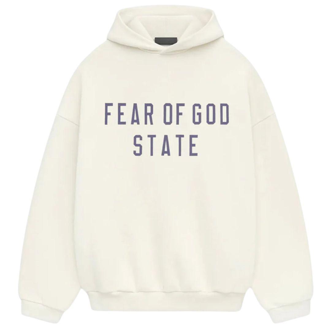 ESSENTIALS FOG STATE LOGO HOODIE WHITE