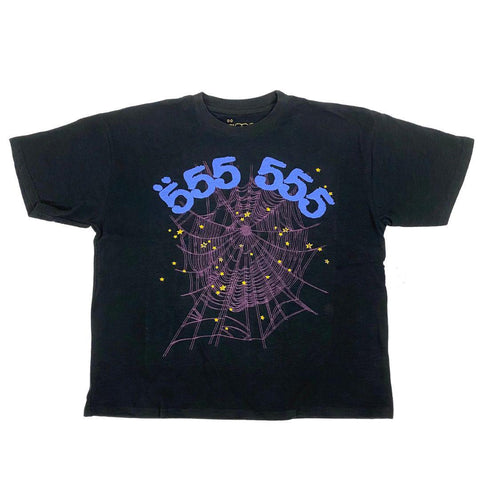 SP5DER WORLDWIDE WEB ANGEL NUMBER T-SHIRT BLACK