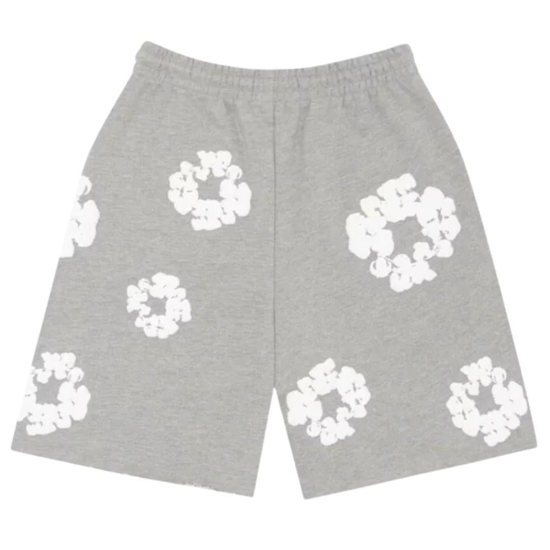 DENIM TEARS コットン ショートパンツ グレー S DENIM TEARS COTTON WREATH SHORTS GREY – ONE OF A KIND