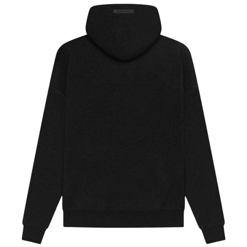 ESSENTIAL FOG KNIT HOODIE BLACK SS21