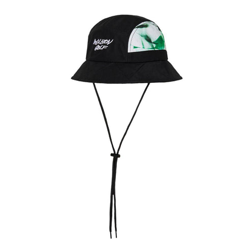 MALBON FUTURA TAG BUCKET HAT BLACK