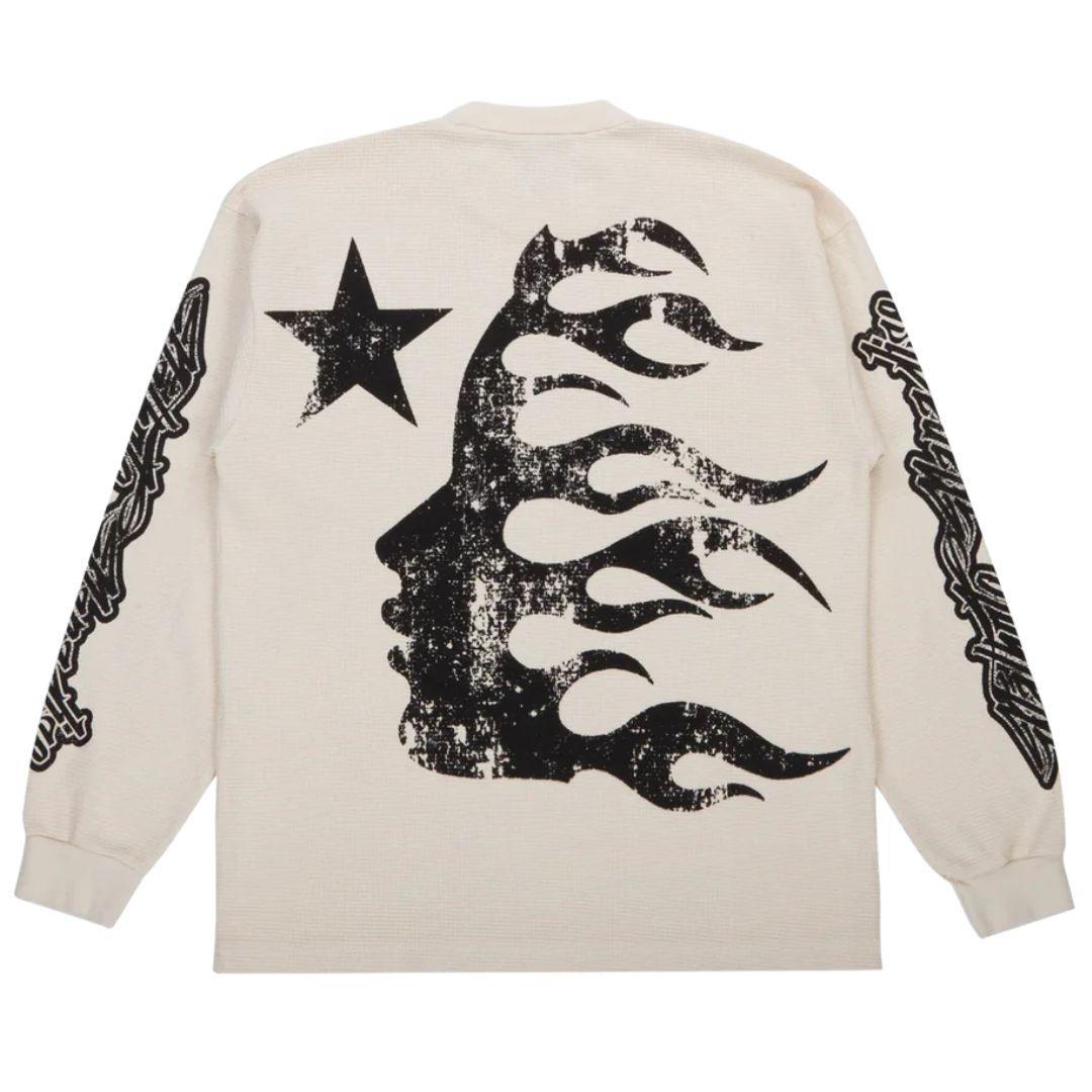 Hellstar Victory Within ロングスリーブTシャツ HELLSTAR VICTORY THERMAL LONGSLEEVE CREAM – ONE OF A KIND
