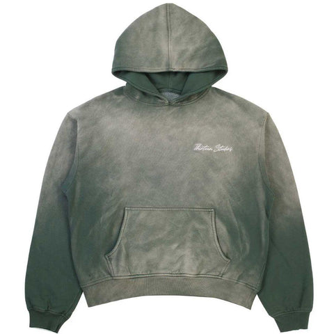 THIRTEEN STUDIOS EMBROIDERED LOGO HOODIE FADED GREEN