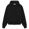ESSENTIALS CLOTHING ESSENTIALS FOG CLASSIC FIT ZIP UP HOODIE JET BLACK METALLIC SS25