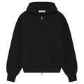 ESSENTIALS CLOTHING ESSENTIALS FOG CLASSIC FIT ZIP UP HOODIE JET BLACK SS25