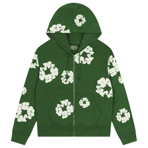 DENIM TEARS CLOTHING DENIM TEARS COTTON WREATH ZIP HOODIE GREEN