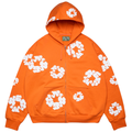 DENIM TEARS CLOTHING DENIM TEARS COTTON WREATH ZIP HOODIE ORANGE